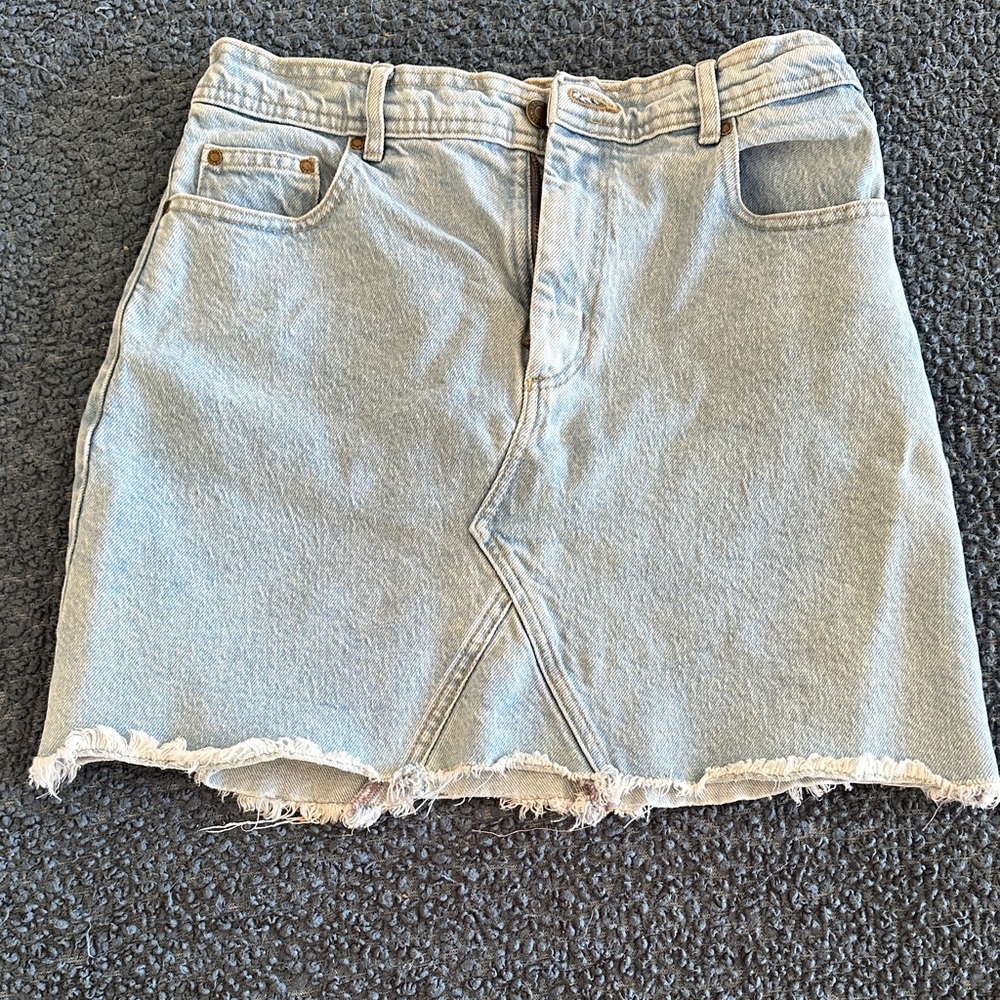 Spell Light Blue Denim Mini Skirt